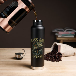 Bass Dad Ever Fishing Father's Day Fisherman Water Bottle