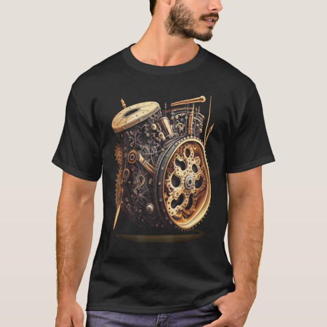 Bass drum  music instrument Graphic steampunk T-Shirt (Front)