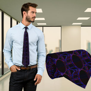 Bass Drum Neon Colours in Dark Pattern Necktie