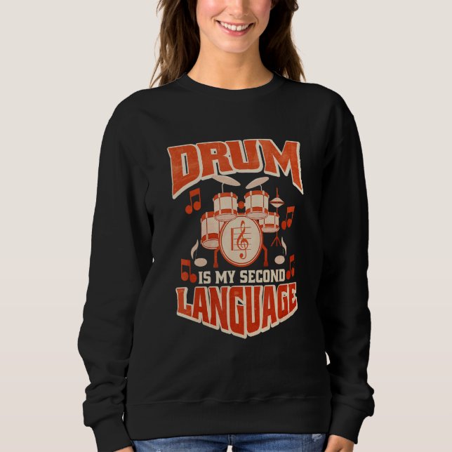 Bass Drum Set Cool Drummer Kit 5 Sweatshirt (Front)