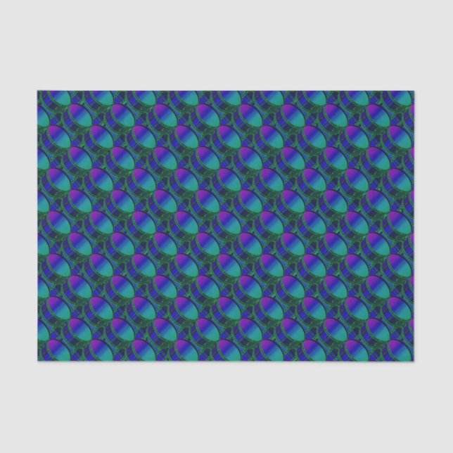 Bass Drum Shades of Blue Pattern Tissue Paper (Front)