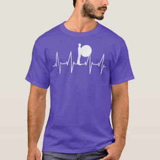 Bass Drummer Heartbead ECG Music  T-Shirt