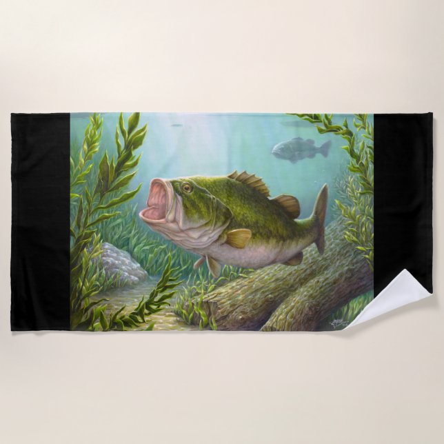 Bass Fish Beach Towel (Front)