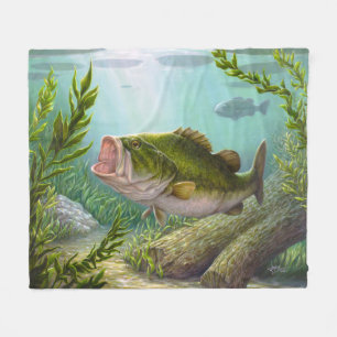 Bass Fish Fleece Blanket