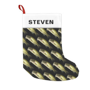 Bass Fish Men's Personalized Small Christmas Stocking