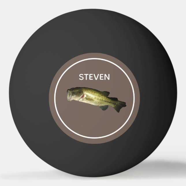Bass Fish Outdoor Hobby Mens Personalized Ping Pong Ball (Front)