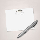 Bass Fish Outdoorsman Fisherman Custom Name Card<br><div class="desc">This design features a watercolor striped bass fish with space for a name/text below. Click the customize button if you would like to adjust the design elements and/or further modify the text! Variations of this design, additional colours, as well as coordinating products are available in our shop, zazzle.com/store/doodlelulu. Contact us...</div>