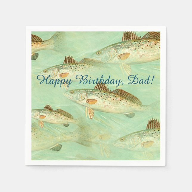 Bass Fish Pattern  Napkin (Front)