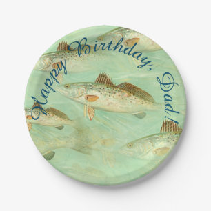 Bass Fish Pattern  Paper Plate