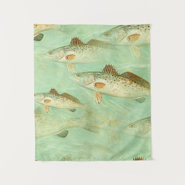 Bass Fish Pattern  Tapestry (Front)