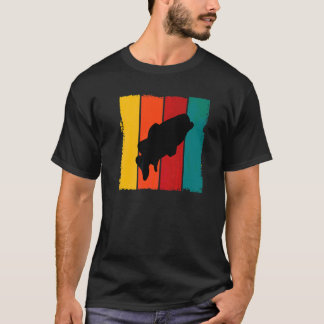 Bass Fish Silhouette Largemouth Retro Bass Fishing T-Shirt