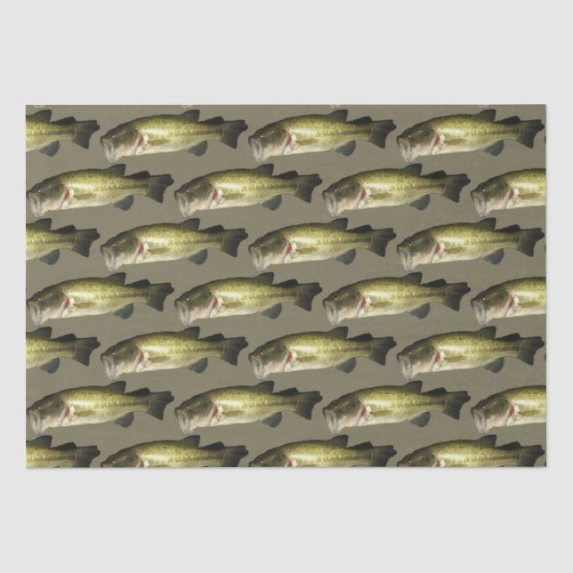 Bass Fish Sport Pattern Mens Tissue Paper (Front)