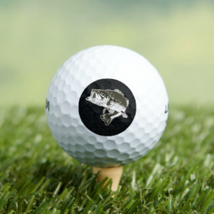 Bass Fish Sports Hobby Men's Diamond Plate Golf Balls