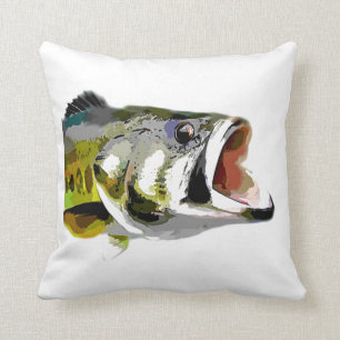 Bass Fish Throw Pillow