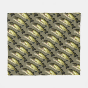 Bass Fish Tiled Men's Medium Fleece Blanket