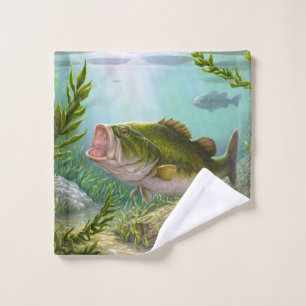 Bass Fish Wash Cloth