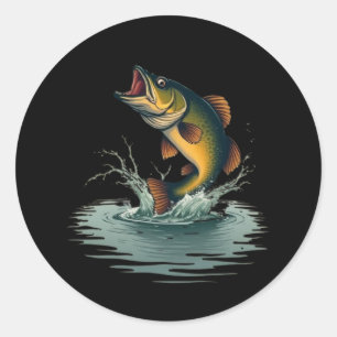 Bass Fishing Adventure Vintage Classic Round Sticker