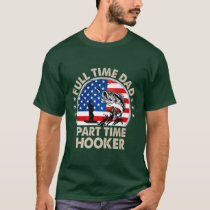 Bass Fishing American Flag  Fisherman Dad Fishing  T-Shirt