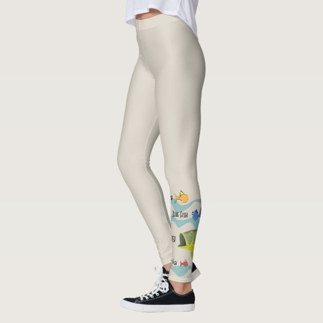 Bass Fishing Cartoon Leggings (Left)