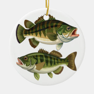 Bass Fishing Fishermen and Fisherwomen Ceramic Ornament
