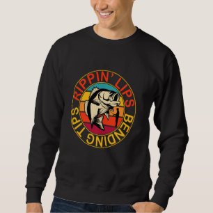 Bass Fishing For Men Funny Fishing Rippin Lips Ben Sweatshirt