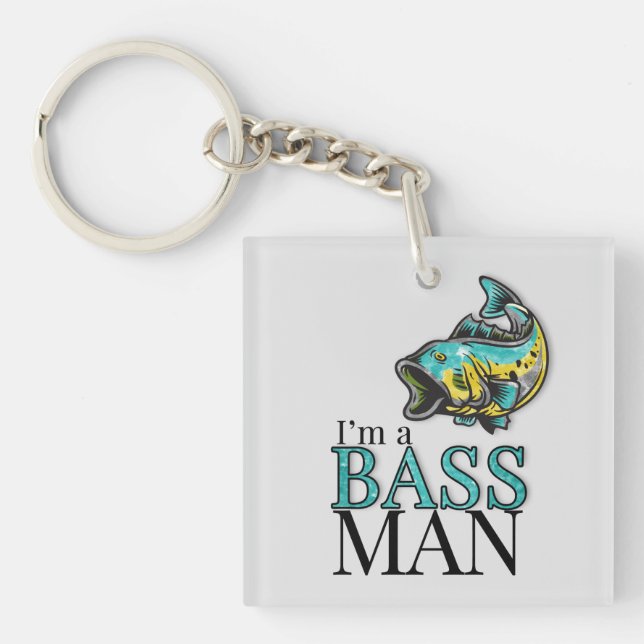 Bass Fishing Humour for Fishermen Keychain (Front)