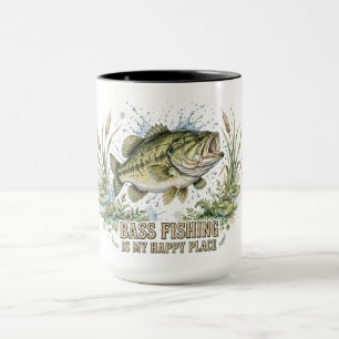 Bass Fishing Is My Happy Place  Mug