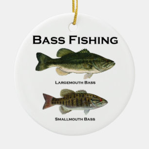Bass Fishing Logo (largemouth - smallmouth) Ceramic Ornament