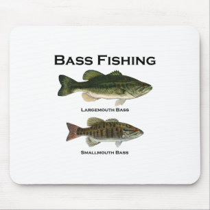 Bass Fishing Logo (largemouth - smallmouth) Mouse Pad