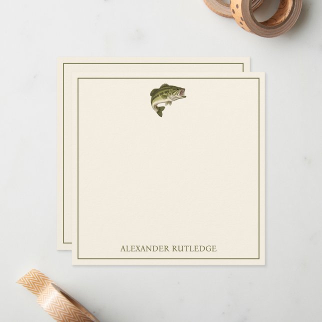 Bass Fishing Personalized Card (Front/Back In Situ)