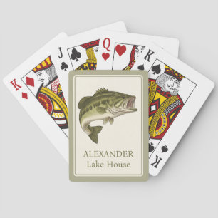 Bass Fishing Personalized Playing Cards