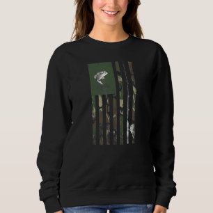 Bass Fishing Pole Camo American Flag Vintage Sweatshirt