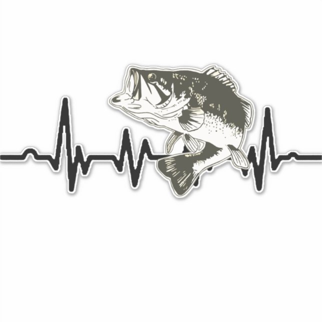 Bass Fishing Pulse Heartbeat Sports Hobby Car  (Front)