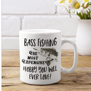 Bass Fishing Quote Funny Expensive Hobby Sports Large Coffee Mug