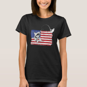Bass Fishing Us American Flag Fisherman 4th Of Jul T-Shirt