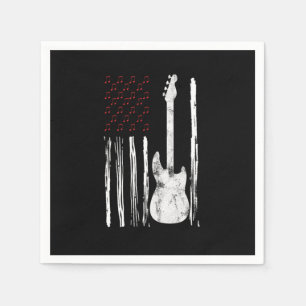Bass Flag USA Guitar America Guitarist Music Lover Napkin