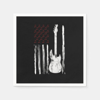 Bass Flag USA Guitar America Guitarist Music Lover Napkin