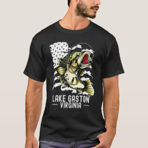 Bass Game Fishing Sports Fisherman Lake Gaston Vir T-Shirt