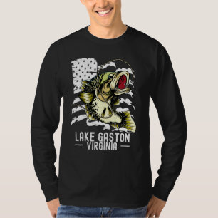 Bass Game Fishing Sports Fisherman Lake Gaston Vir T-Shirt
