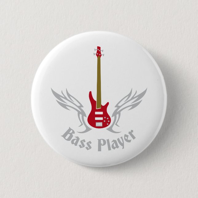 bass guitar 2 inch round button (Front)