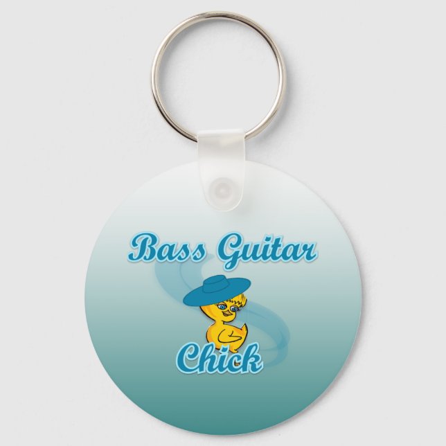 Bass Guitar Chick #3 Keychain (Front)