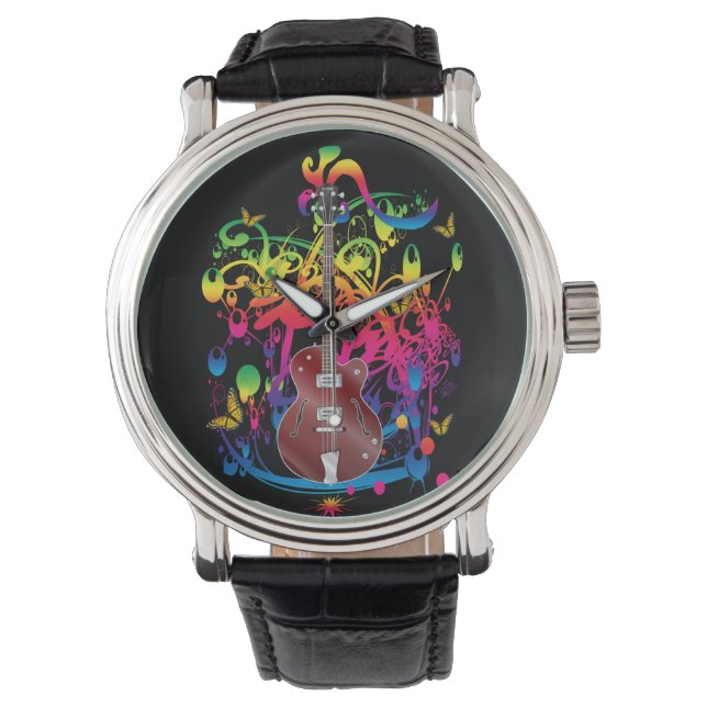 Bass Guitar Colour splash Watch (Front)