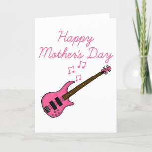 Bass Guitar Mother's Day Bassist Musician Thank You Card
