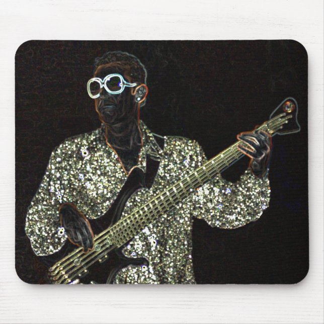 bass guitar music guy sound mousepad (Front)