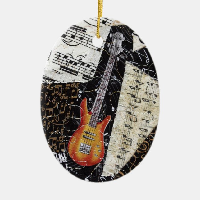 Bass Guitar Music Ornament (Front)