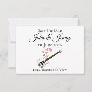 Bass Guitar Musician Wedding Save The Date