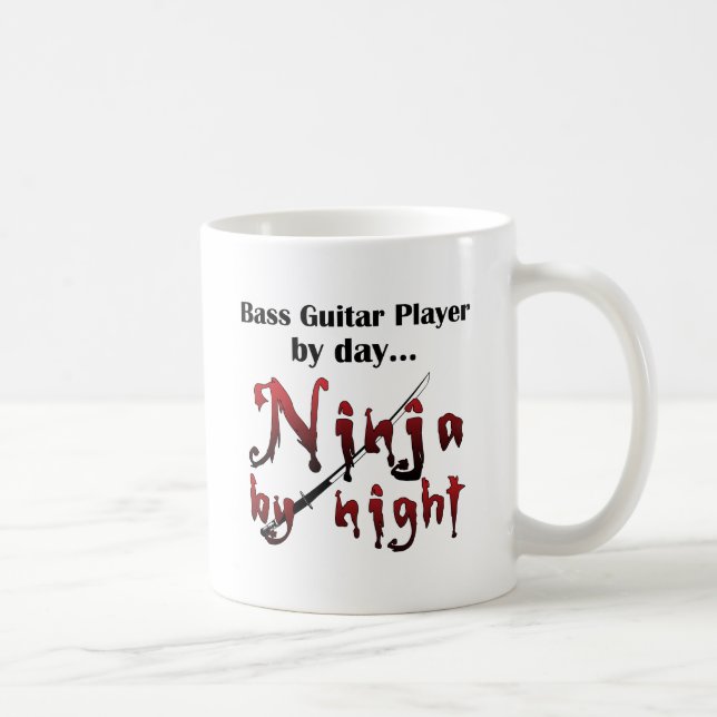Bass Guitar Ninja Coffee Mug (Right)