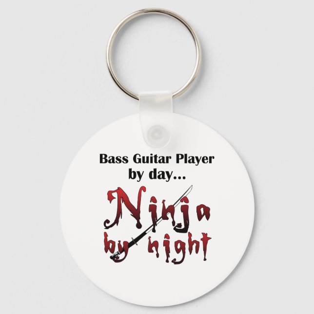 Bass Guitar Ninja Keychain (Front)