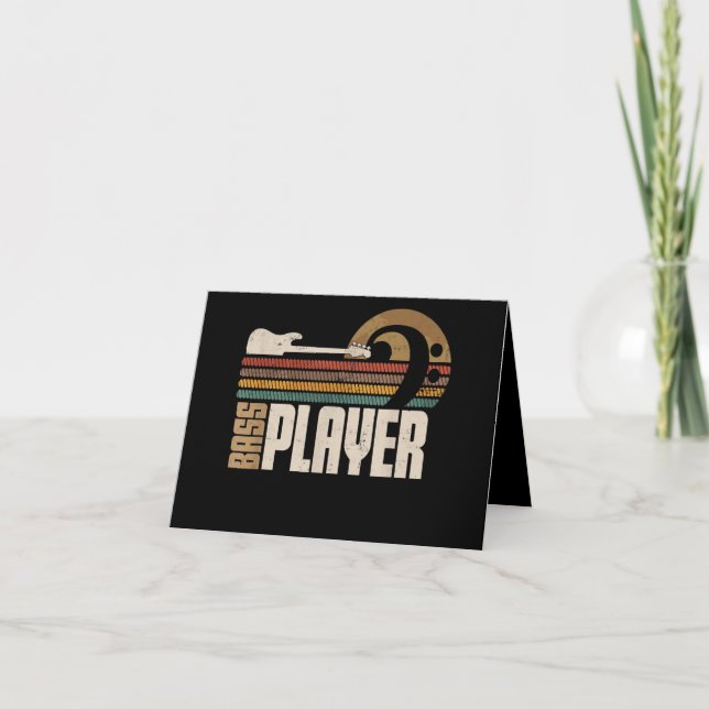 Bass Guitar Player Bass Clef Gift Bassist Thank You Card (Front)