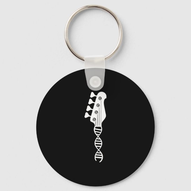 Bass Guitar Player Bassist Keychain (Front)